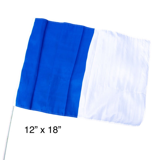 BLUE WHITE HALF/HALF FLAG 12" x 18"