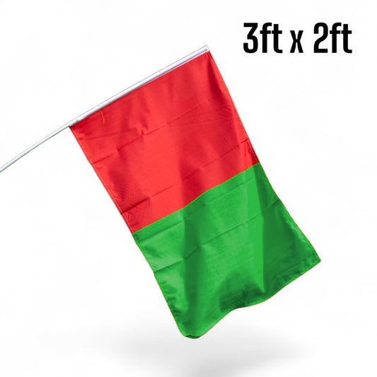 RED GREEN HALF/HALF FLAG 3ft x 2ft