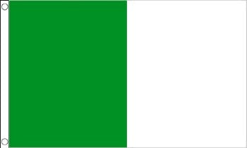 HALF/HALF PLAIN SUPPORTERS FLAG - GREEN/WHITE