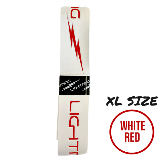 LIGHTNING EMBOSSED HURLING GRIP  XL WHITE/RED