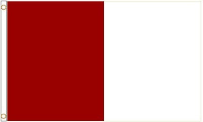 HALF/HALF PLAIN SUPPORTERS FLAG - MAROON / WHITE