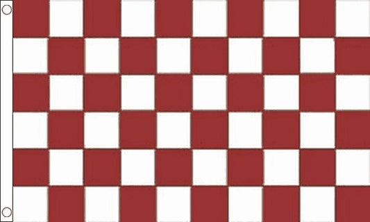 CHEQUERED SUPPORTERS FLAG - MAROON / WHITE