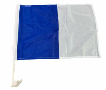 BLUE WHITE CAR FLAG