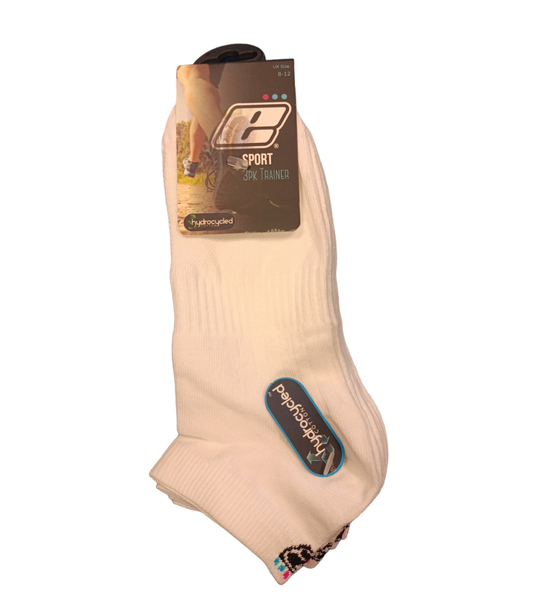 EXCEPTIO TRAINER SOCK (3 PACK) - WHITE