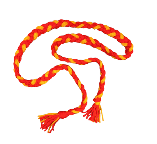 WOOL SUPPORTERS PLAIT - RED/YELLOW