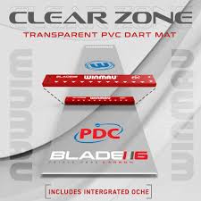 WINMAU CLEAR ZONE DART MAT WITH OCHE