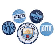 MAN CITY 5 PACK BUTTON BADGES