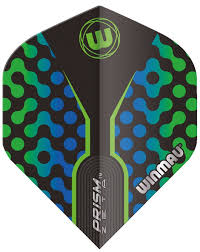 WINMAU PRISM ZETA DART FLIGHTS - BLACK/GREEN .309