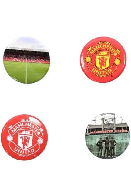 MAN UNITED 4 PACK BUTTON BADGES