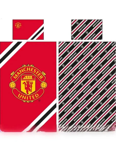 MAN UTD CORE STRIPE SINGLE DUVET SET