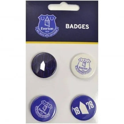 EVERTON 4 PACK BUTTON BADGES