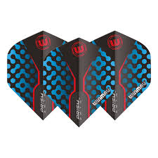 WINMAU PRISM ZETA DART FLIGHTS - BLUE/RED .307