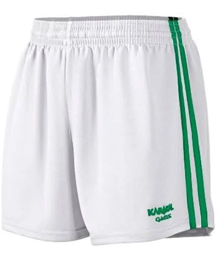 KARAKAL ELITE GAA SHORTS SENIOR - WHITE/GREEN